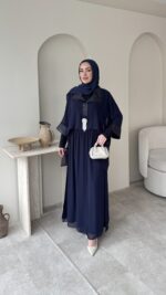 Fresh Broşlu Şifon Takım - Lacivert