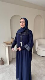 Fresh Broşlu Şifon Takım - Lacivert - Görsel 2