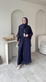 Fresh Broşlu Şifon Takım - Lacivert - Görsel 6