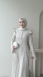 Madrid Volanlı Elbise - Krem - Görsel 8