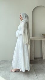 Madrid Volanlı Elbise - Beyaz - Görsel 2