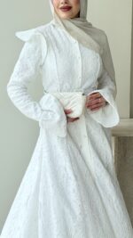 Madrid Volanlı Elbise - Beyaz - Görsel 4