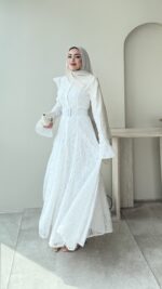 Madrid Volanlı Elbise - Beyaz - Görsel 6