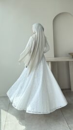 Madrid Volanlı Elbise - Beyaz - Görsel 8