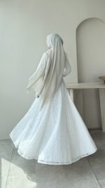 Madrid Volanlı Elbise - Beyaz - Görsel 8