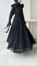 Madrid Volanlı Elbise - Siyah - Görsel 4