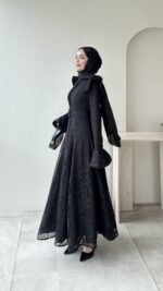 Madrid Volanlı Elbise - Siyah - Görsel 5