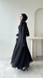 Madrid Volanlı Elbise - Siyah - Görsel 6