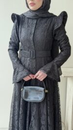 Madrid Volanlı Elbise - Siyah - Görsel 8