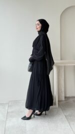 Real Taşlı Elbise - Siyah - Görsel 2