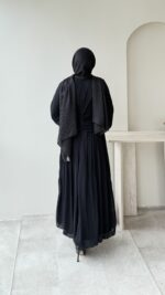 Real Taşlı Elbise - Siyah - Görsel 3