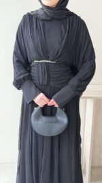 Real Taşlı Elbise - Siyah - Görsel 5