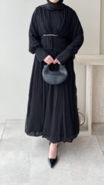 Real Taşlı Elbise - Siyah - Görsel 6