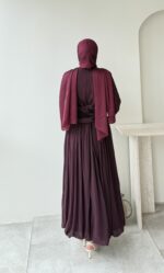 Real Taşlı Elbise - Bordo - Görsel 3