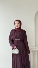 Real Taşlı Elbise - Bordo - Görsel 4