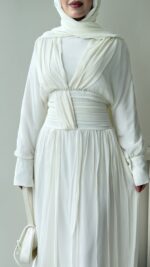 Real Taşlı Elbise - Beyaz - Görsel 5