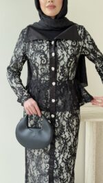 More Dantel Elbise - Siyah - Görsel 5