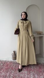 Flora Tensel Elbise - Yeşil