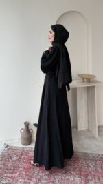 Flora Tensel Elbise - Siyah - Görsel 2