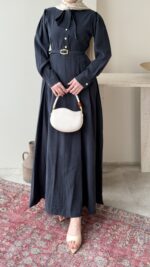 Flora Tensel Elbise - Lacivert - Görsel 6