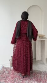 Flow Dantel Takım - Bordo - Görsel 3