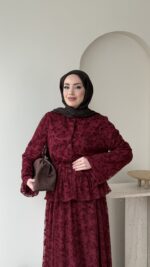 Flow Dantel Takım - Bordo - Görsel 4