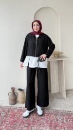 Mia Çilek Kumaş Takım - Siyah