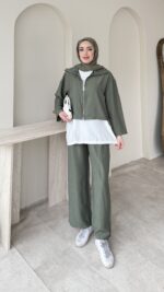 Mia Çilek Kumaş Takım - Yeşil