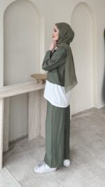 Mia Çilek Kumaş Takım - Yeşil - Görsel 2