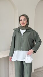 Mia Çilek Kumaş Takım - Yeşil - Görsel 4