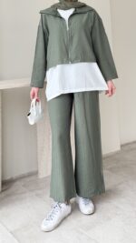 Mia Çilek Kumaş Takım - Yeşil - Görsel 6