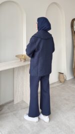 Lara Çiçek Desen Ceket - Lacivert - Görsel 2