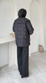 Lara Geometrik Desen Ceket - Siyah - Görsel 3