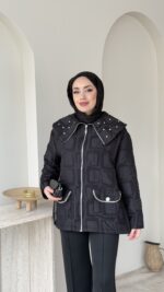 Lara Geometrik Desen Ceket - Siyah - Görsel 4