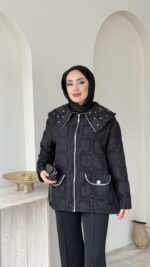 Lara Geometrik Desen Ceket - Siyah - Görsel 4