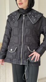 Lara Geometrik Desen Ceket - Siyah - Görsel 5