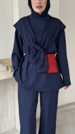 Liza Bağlamalı Oyşo Takım – Lacivert - Görsel 4