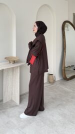 Liza Bağlamalı Oyşo Takım – Kahve - Görsel 2