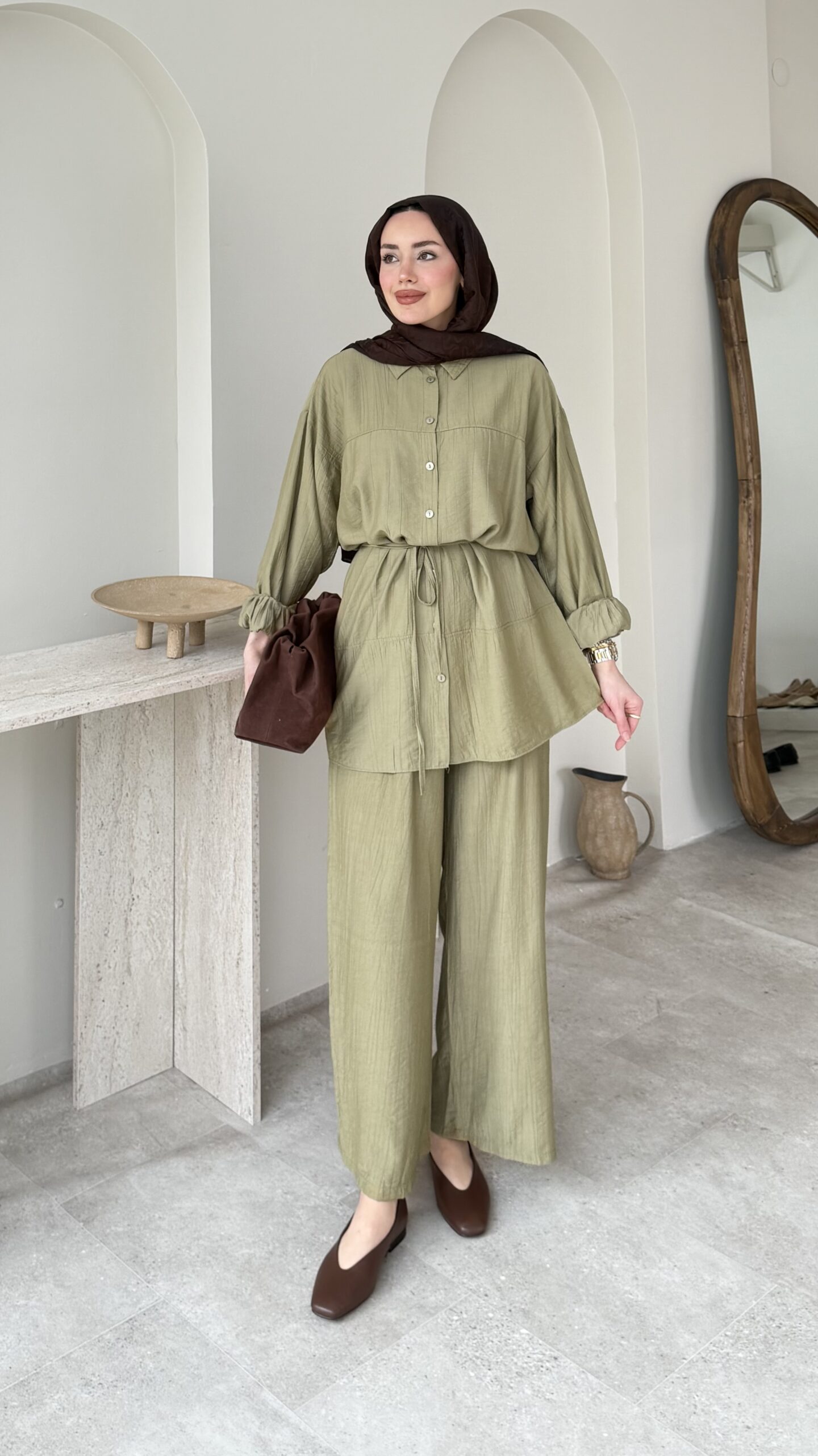 1775242123_0_69d00b8b6411f.jpeg Lumi Krinkıl Takım - Yeşil - Görsel 1