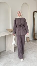 Lina Taşlı Takım - Vizon