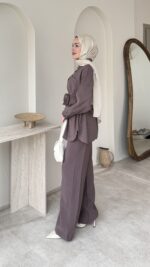 Lina Taşlı Takım - Vizon - Görsel 2