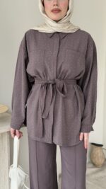 Lina Taşlı Takım - Vizon - Görsel 5