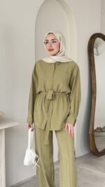 Lina Taşlı Takım - Yeşil - Görsel 4