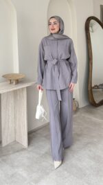 Lina Taşlı Takım - Gri