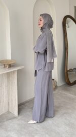 Lina Taşlı Takım - Gri - Görsel 2