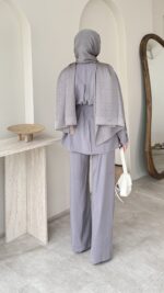 Lina Taşlı Takım - Gri - Görsel 3