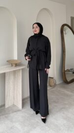 Lina Taşlı Takım - Siyah