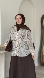 Sea Puantiyeli Gömlek - Krem - Görsel 4