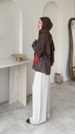 Sea Puantiyeli Gömlek - Kahverengi - Görsel 2