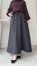 Lenna Poplin Etek - Siyah - Görsel 2